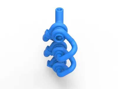 Turbocharger Version 3 Scale 1 to 25 3D print model
