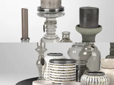 Candle Set holder corona 3D model