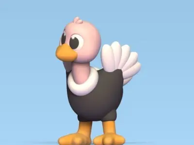 Dancing Ostrich 3D print model