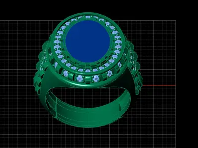 Print Ready STL 3DM  Gents Rings Diamond Men Ring  3D print model get