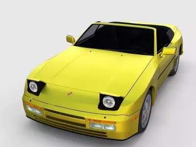 Porsche 944 Cabriolet w interior top down rev 3D model