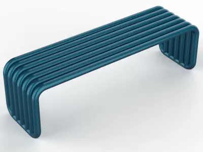 pipe bench Low-poly 3D model