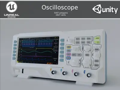 Oscilloscope - PBR Game Ready box Low-poly 3D model