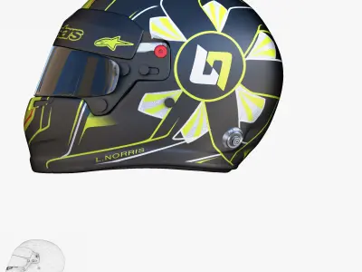 Norris helmet Daytona Low-poly 3D model
