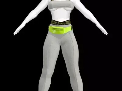Sporty Woman attire  Low-poly 3D model