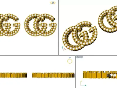 Iconic GG Luxe Studs TOPS 3D print model