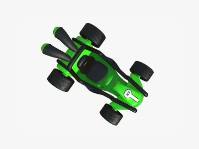 Cartoon Kart G03 Green - Vehicle Racing Design Low-poly 3D model