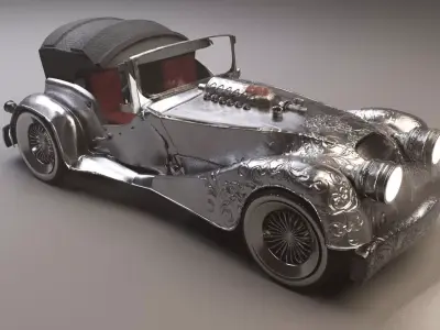 antique car Low-poly 3D model by skalifali9