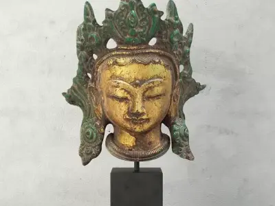 Cast Iron Kwan Yin Head 3D model