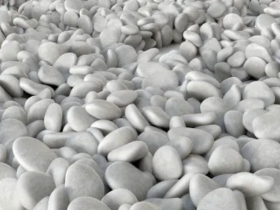 Pebble low n6 three White 3D model