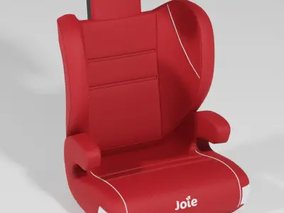 Red liverpool branded baby car seat S Low-poly 3D model