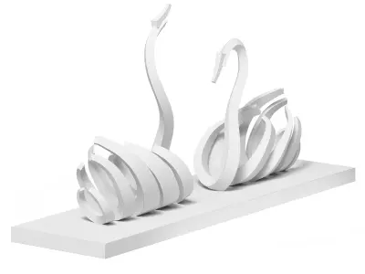 Two Swans Statue 3D model