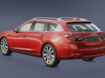 Lowpoly Realistic Mazda 6 wagon Low-poly 3D model