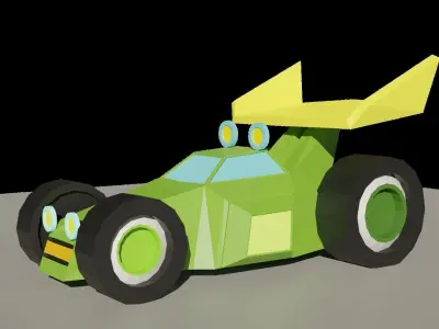Race car Low Poly for video games 3D model