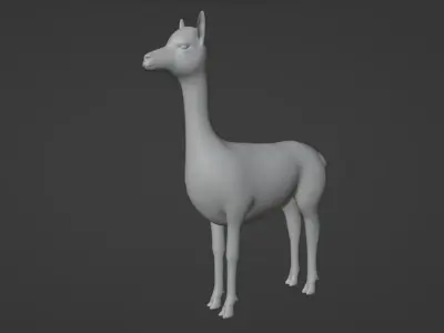 vicuna model with animation and texture  Low-poly 3D model