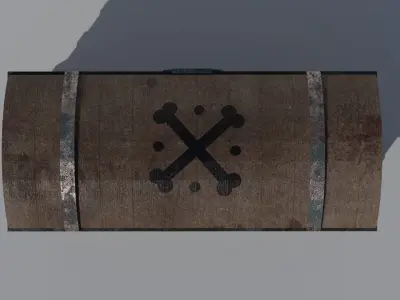 Pirate Chest with Golds 3D model