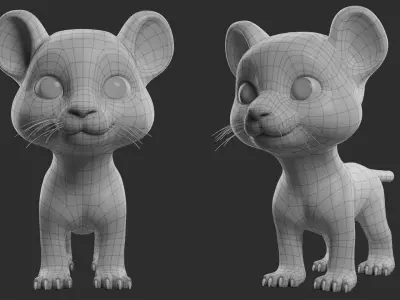Tiger Toony Low-poly 3D model