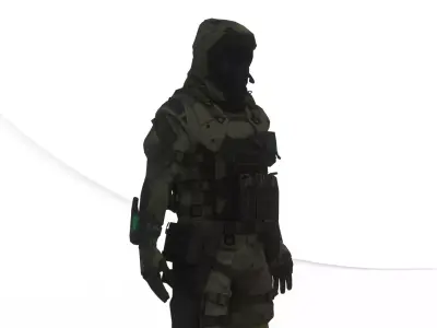 Arctic Soldier  Winter Military Character 3D Model Low-poly 3D model