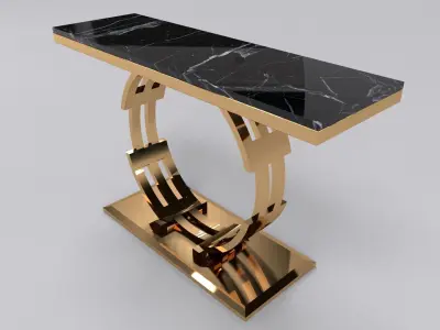 luxury console table round  Free 3D model