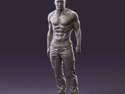 Bodybuilder topless 0962 3D model
