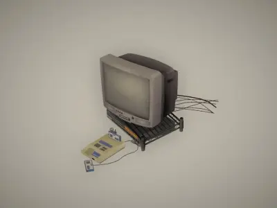 Retro- Vintage Tv and Video Game 3D model