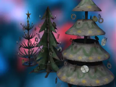 digital scientific Christmas trees 3D model