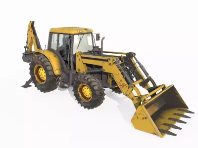 Modern engineering vehicle excavator 3D model