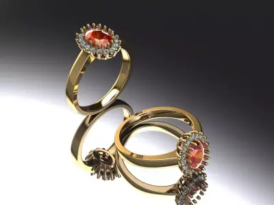  Custom Solitaire woman Ring  3D model