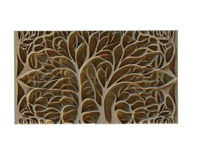 mural decor set wall panel 21 3D model