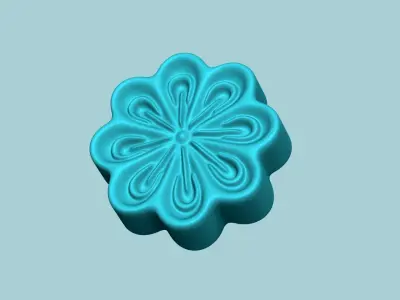 10 Manju Stamps - Japanese Sweet Mold Traditional Decoration 3D Model Collection