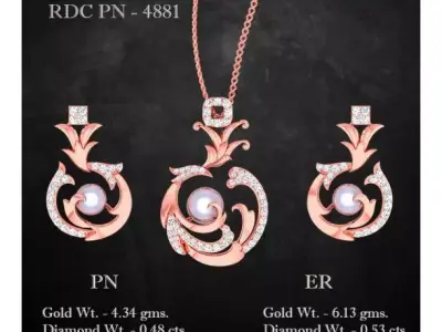 Pendant Earrings combo - 4881 3D print model