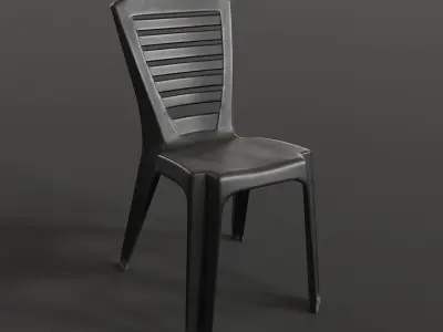 Stackable Plastic Chair Low-poly 3D model