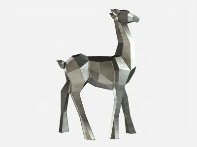 Reindeer 3D print model metal sculpture of giraffe 3D print model