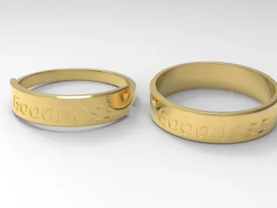 Goodness Couple Ring Gold 3D print model