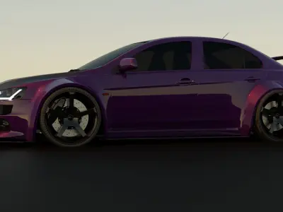 Mitsubishi Lancer Evo X Low-poly 3D model