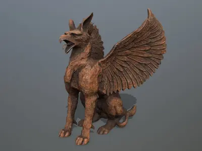 Statue Creature Low-poly 3D model