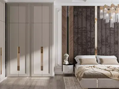 BEDROOM AND BATHROOM CLASSIC STYLE 3D model