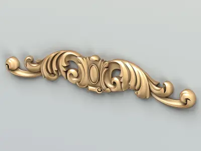 Carved decor horizontal 028 3D model