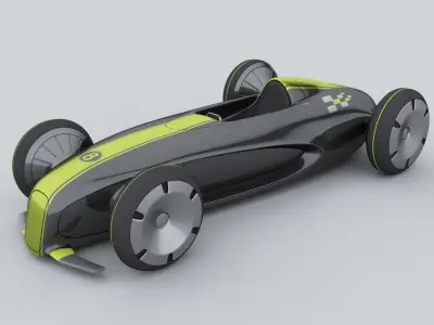 RACER 8 futuristic race car 3D model