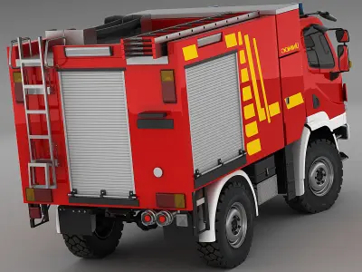 Mercedes Unimog U20 Fire Truck 3D model