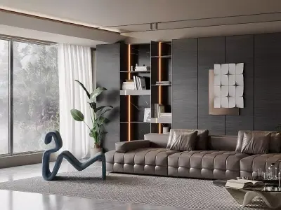 Light luxury living room 3D model buy