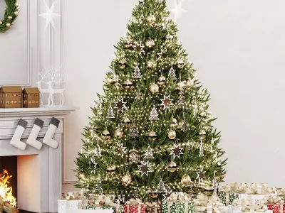 Merry Christmas tree Low-poly 3D model