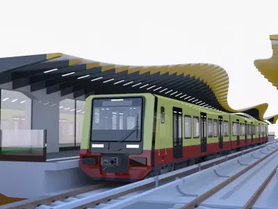 Berlin S-bahn station II 3D model