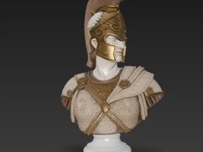 King Leonidas Bust  Ancient Spartan Hero 3D model