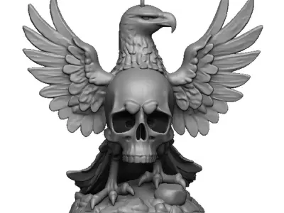 eagle and skull pendant 3D print model