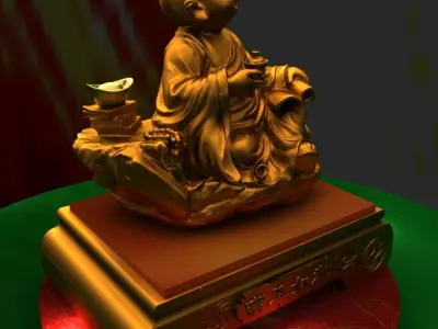 Chinese monk 3D model