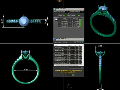 Women diamond engagement ring 3d render 3D print model