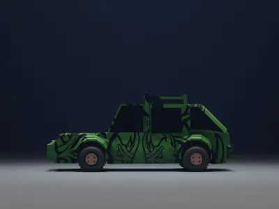 Low Poly Jeep toy car 3D model