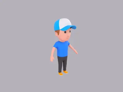  Cartoon Male Character Rigged 010 3D model