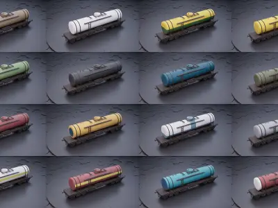 Railwagon Tank 3D model